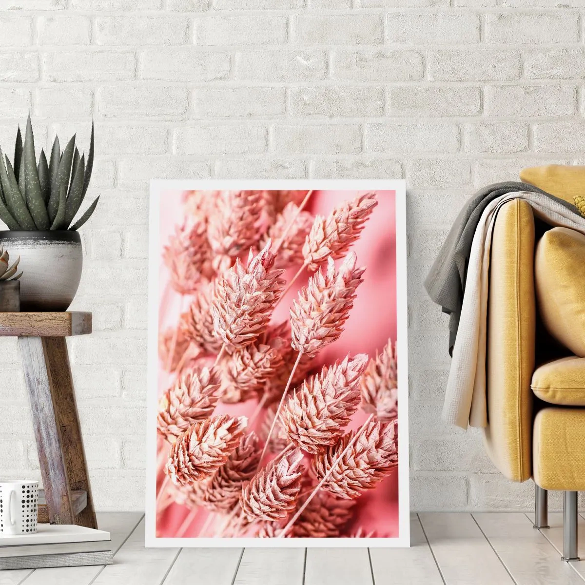 Poster - Een bloemencascade in roze - 61x91 cm