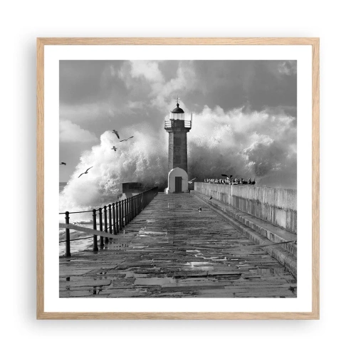 Een poster in een licht eiken lijst - Onbevreesd - 60x60 cm