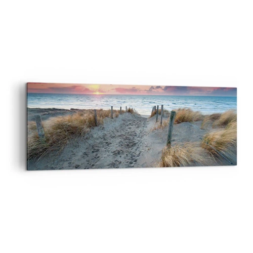 Schilderen op canvas - Je liet een regenboog van licht stralend... - 140x50 cm