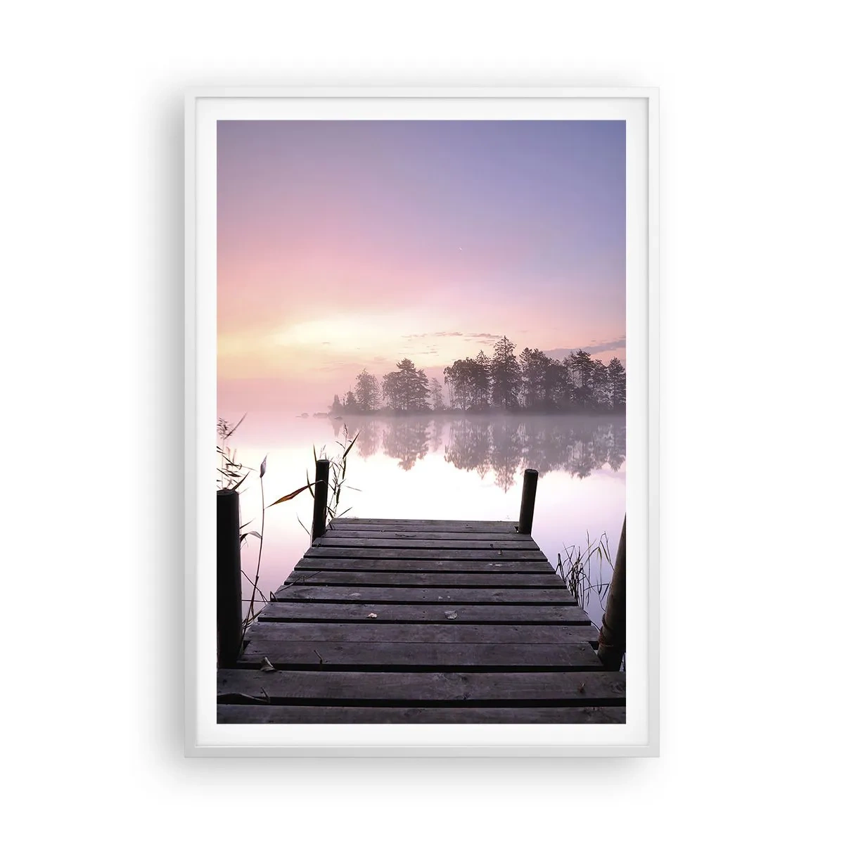 Poster in een witte lijst - Van de lila mist... - 70x100 cm