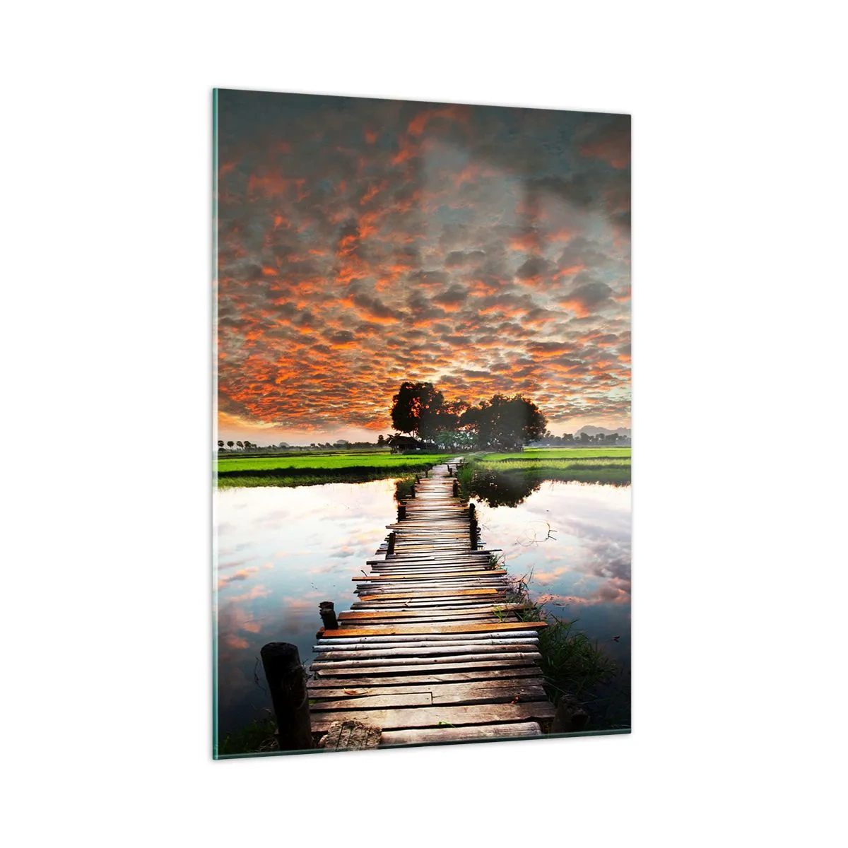 Schilderen op glas - Strek je armen - ademen - 50x70 cm