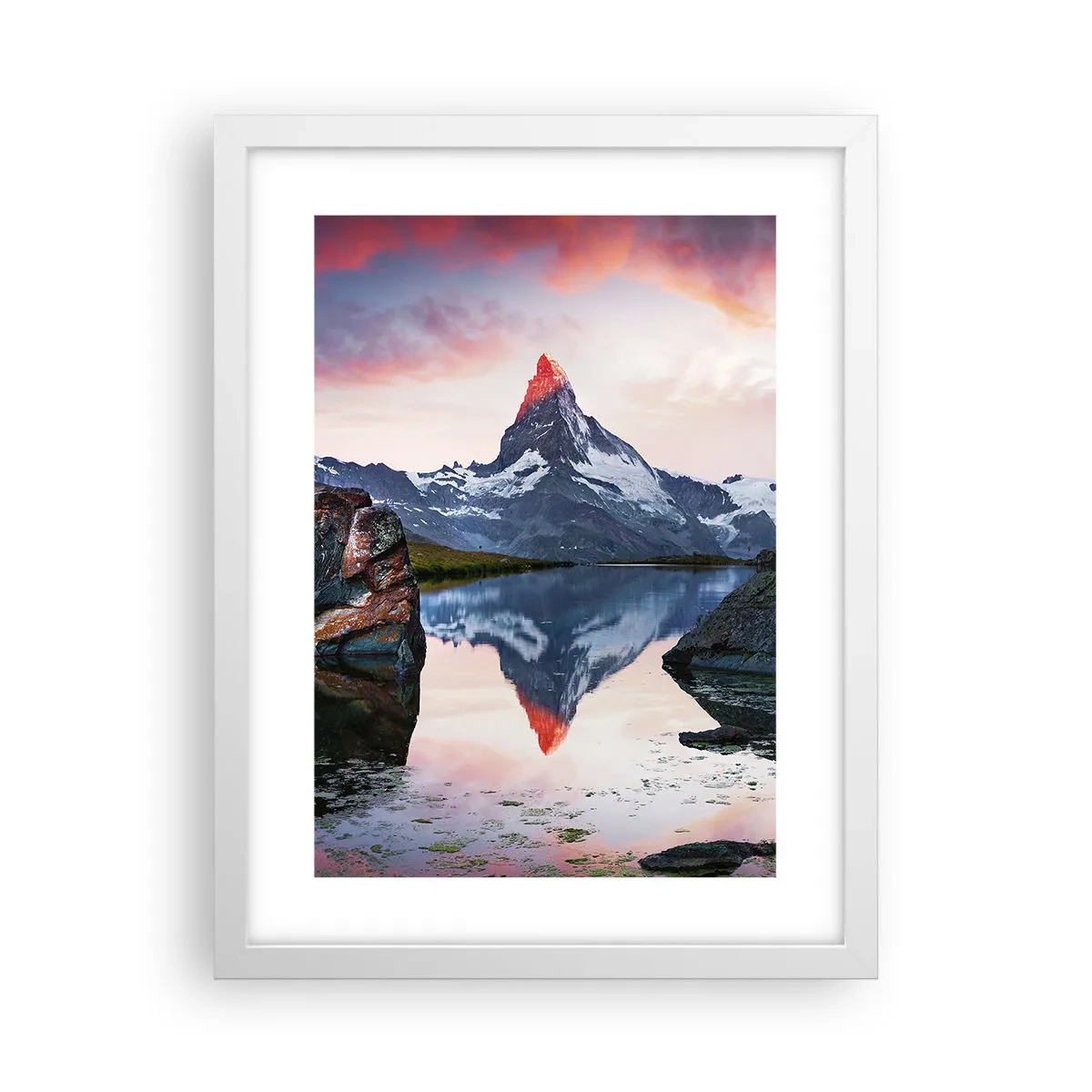 Poster in een witte lijst - Het hart van de bergen is heet - 30x40 cm
