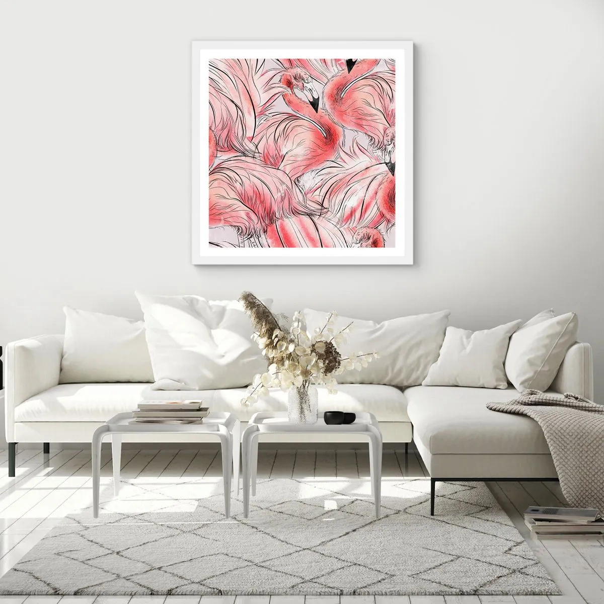 Poster in een witte lijst - Vogelcorps de ballet - 30x30 cm