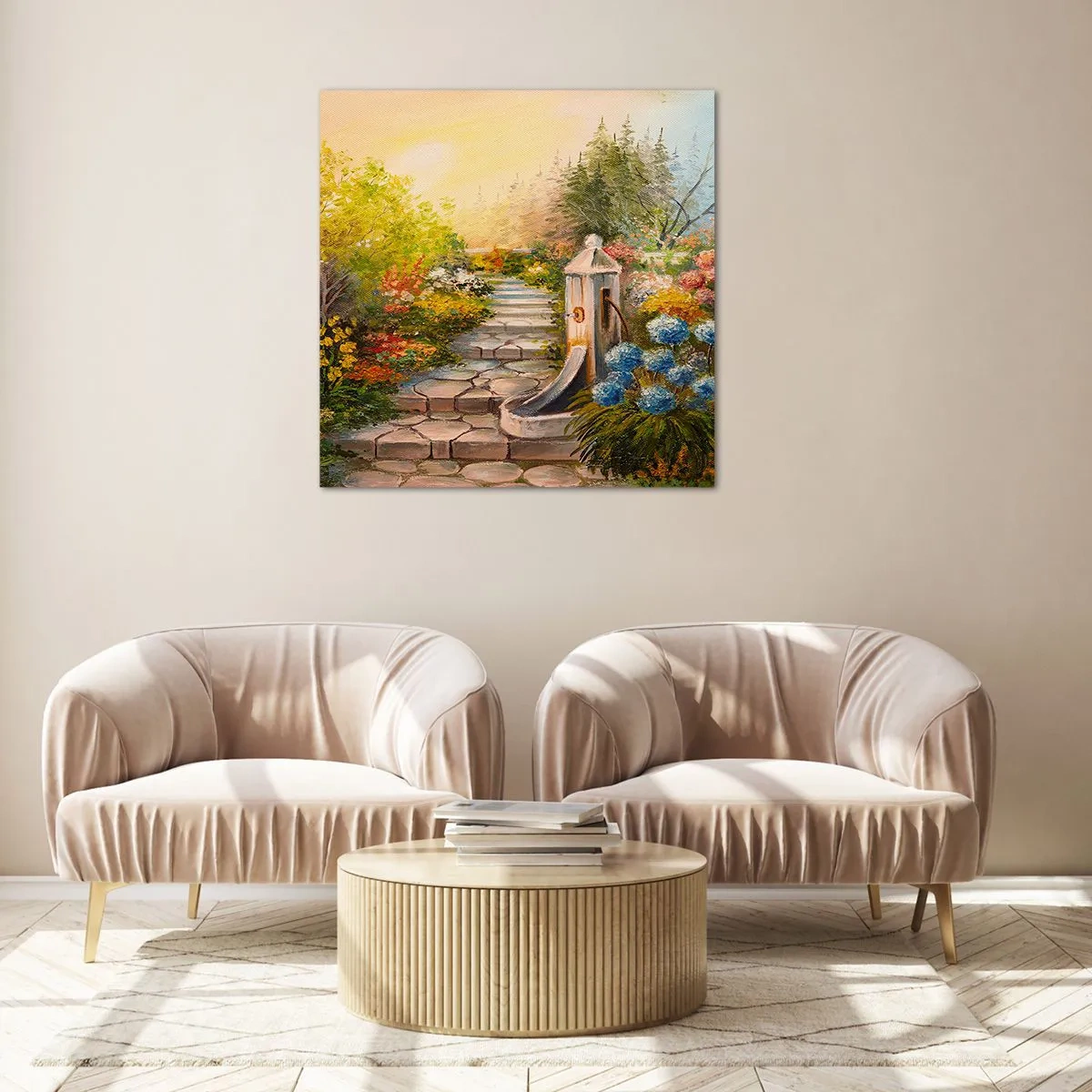 Schilderen op glas - In volle bloei - 60x60 cm