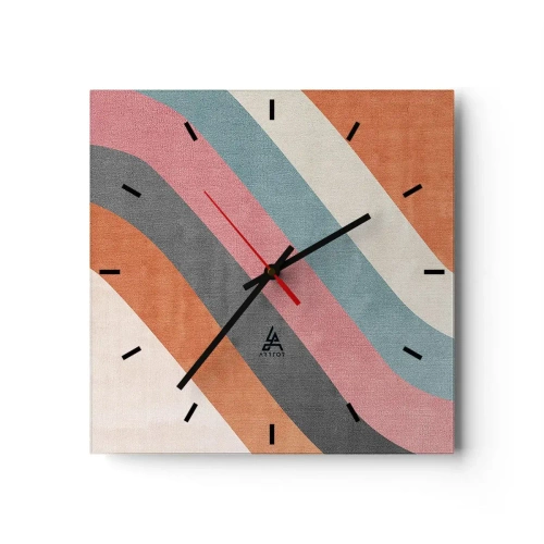 Wandklok - Klok - Diagonale compositie – beweging - 30x30 cm