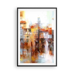 Poster in een zwarte lijst - Ook onder de brug is het mooi - 61x91 cm