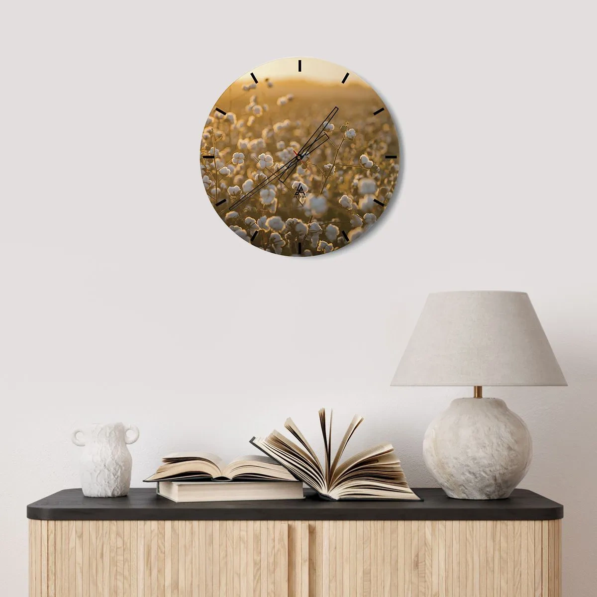 Wandklok - Klok - Pluizig veld - 40x40 cm