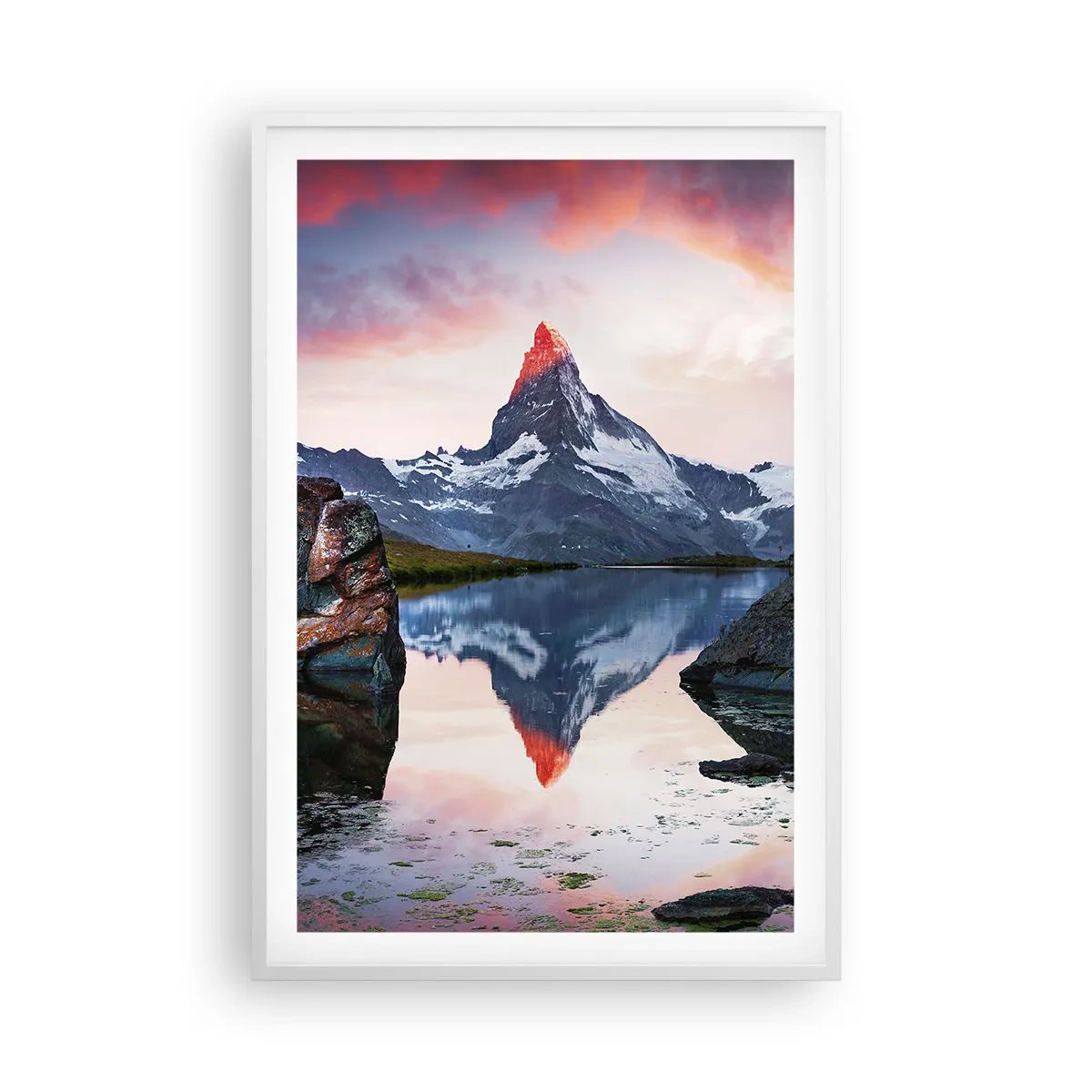 Poster in een witte lijst - Het hart van de bergen is heet - 61x91 cm