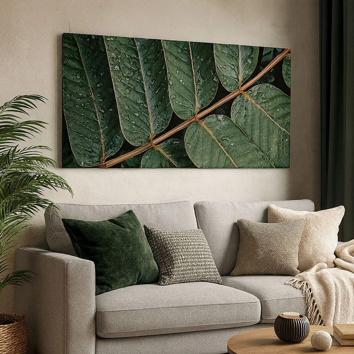 Schilderen op canvas - In een groen ritme - 100x40 cm
