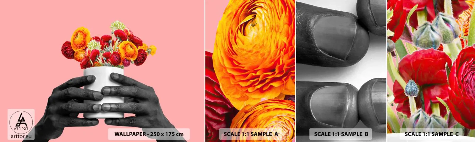 Fotobehang Monster Zelfklevend Deluxe Sticker - De apotheose van het leven - Abstractie, Deel, Bloemen - 100x30 cm