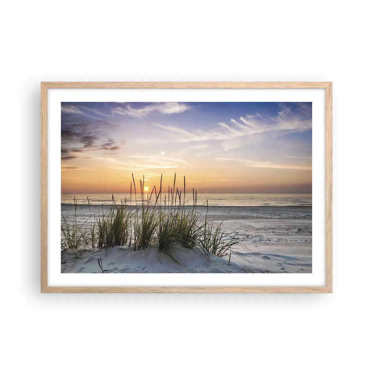 Een poster in een licht eiken lijst - Kijk, denk, voel - 70x50 cm