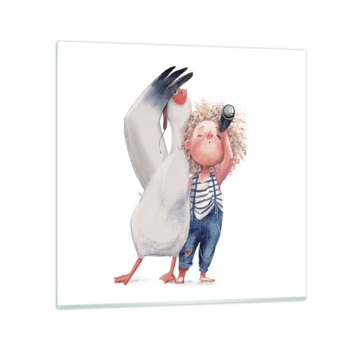 Schilderen op glas - Een geweldige reisroute - 30x30 cm