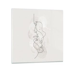 Schilderen op glas - Verstrikt in een omhelzing - 40x40 cm