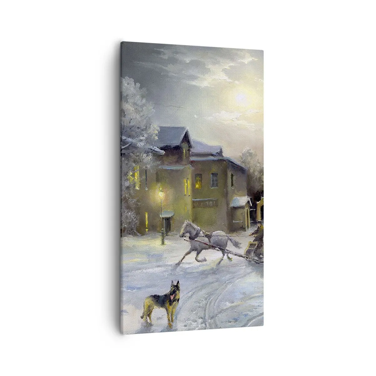 Schilderen op canvas - De magie van de Russische winter - 55x100 cm