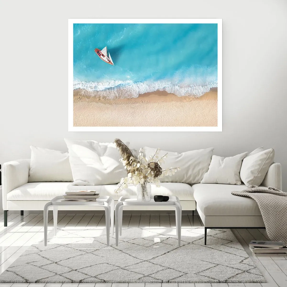 Poster - Op de grens van blauw en goud - 50x40 cm