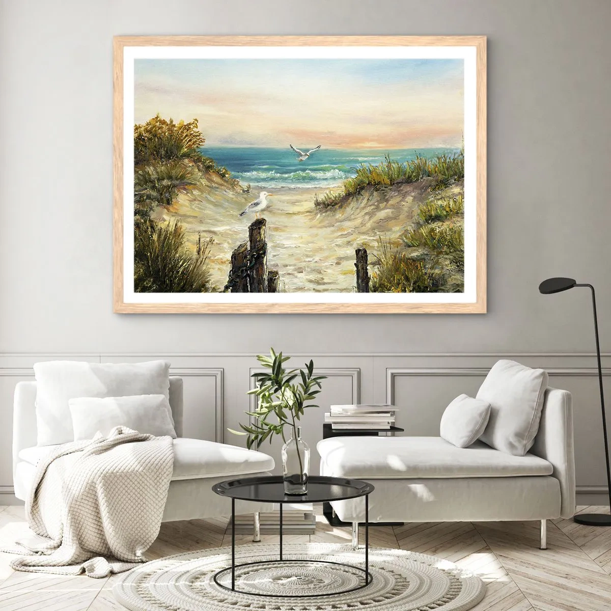 Een poster in een licht eiken lijst - Windstille afzondering - 100x70 cm