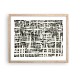 Een poster in een licht eiken lijst - Geweven compositie - 50x40 cm