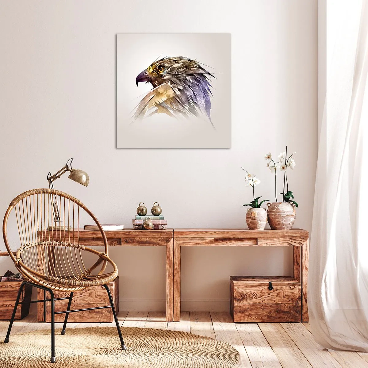 Schilderen op canvas - Portret van een krijger - 70x70 cm