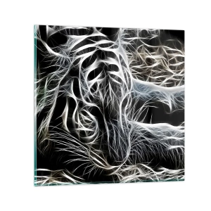 Schilderen op glas - Een onderzoek naar de lichtheid van katten - 40x40 cm