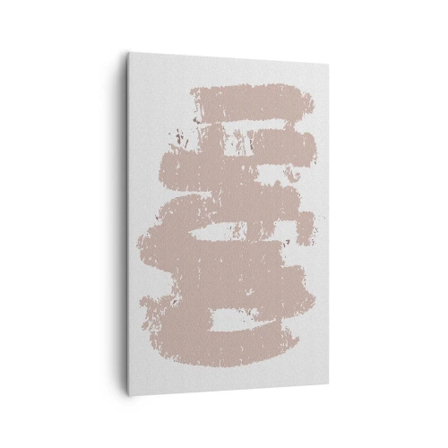 Schilderen op canvas - Abstractie in zachtroze - 80x120 cm