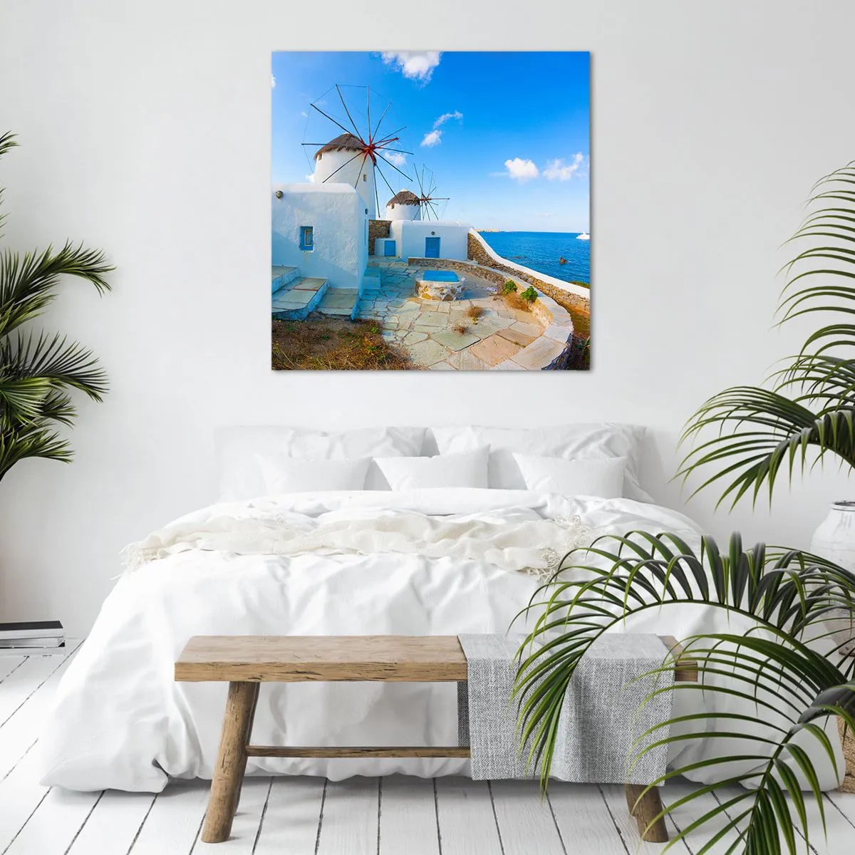 Schilderen op canvas - De blauwe wind uit de zee - 70x70 cm