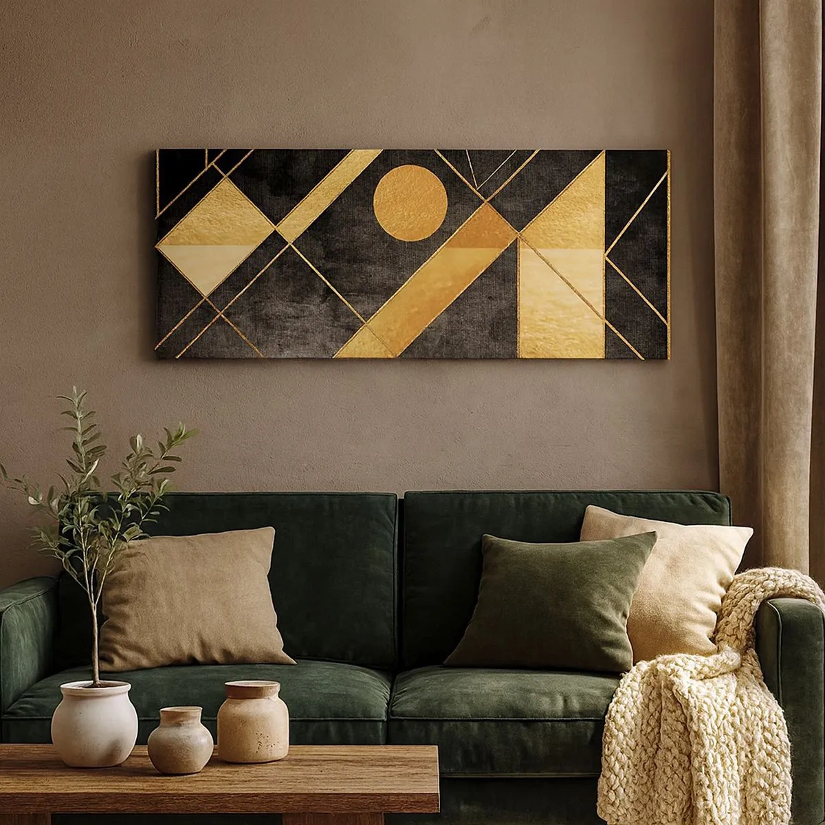 Schilderen op canvas - De zon van de woestijn - 100x40 cm