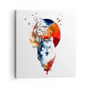 Schilderen op canvas - Neus aan neus met de nacht - 50x50 cm