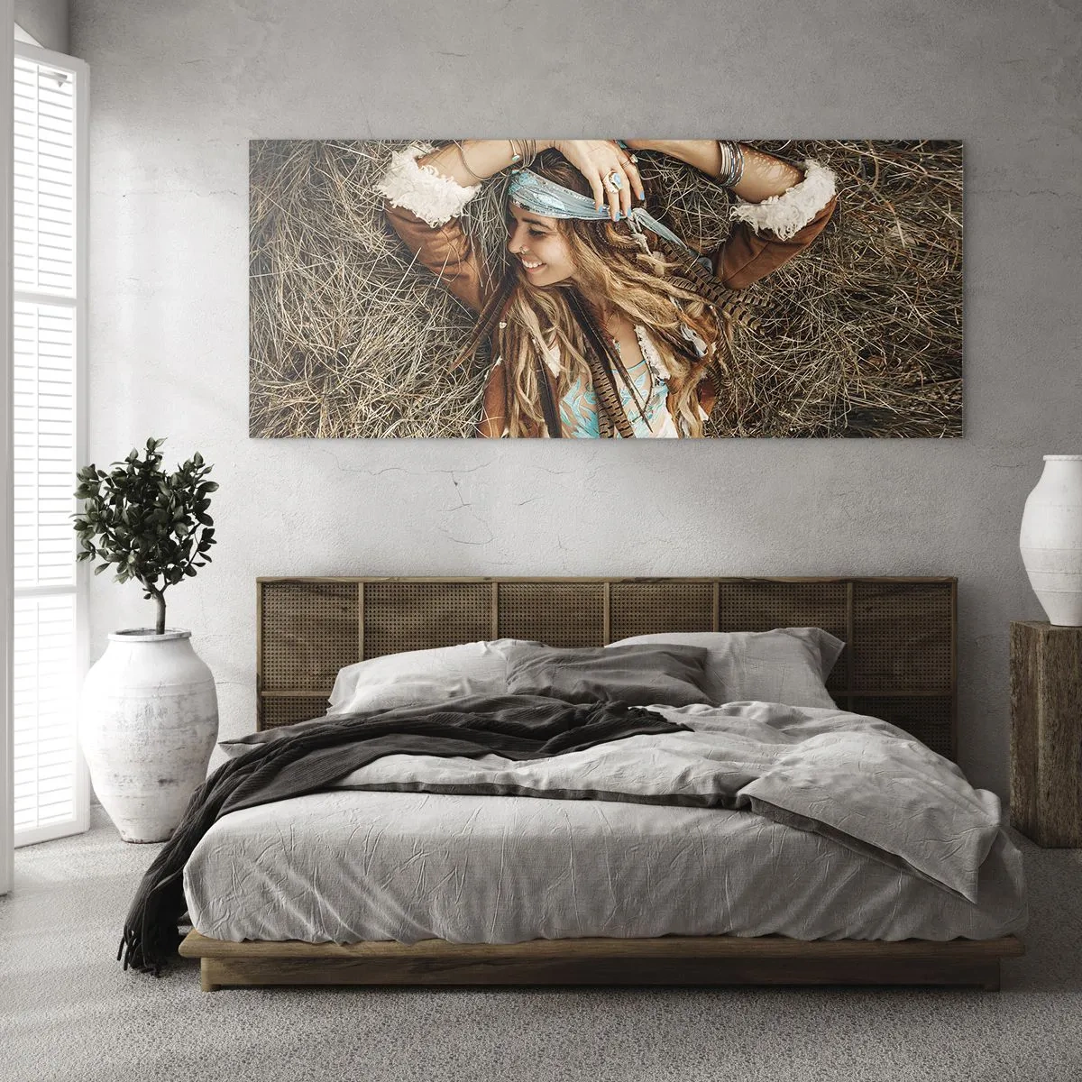 Schilderen op glas - Op weg naar de zomer van de liefde - 120x50 cm