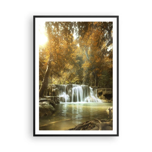 Poster in een zwarte lijst - Park cascade - 70x100 cm