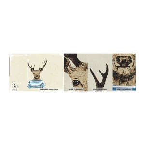 Fotobehang Monster Premium Sand - Omdat ik van gestreepte t-shirts hou! - Abstractie, Hert, Deel - 100x30 cm