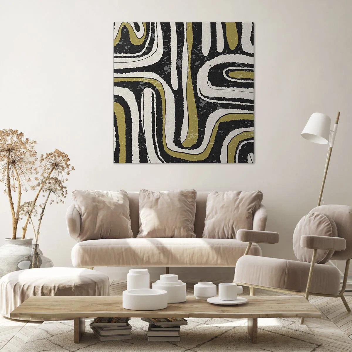 Schilderen op canvas - Compositie: wegen en steegjes - 30x30 cm