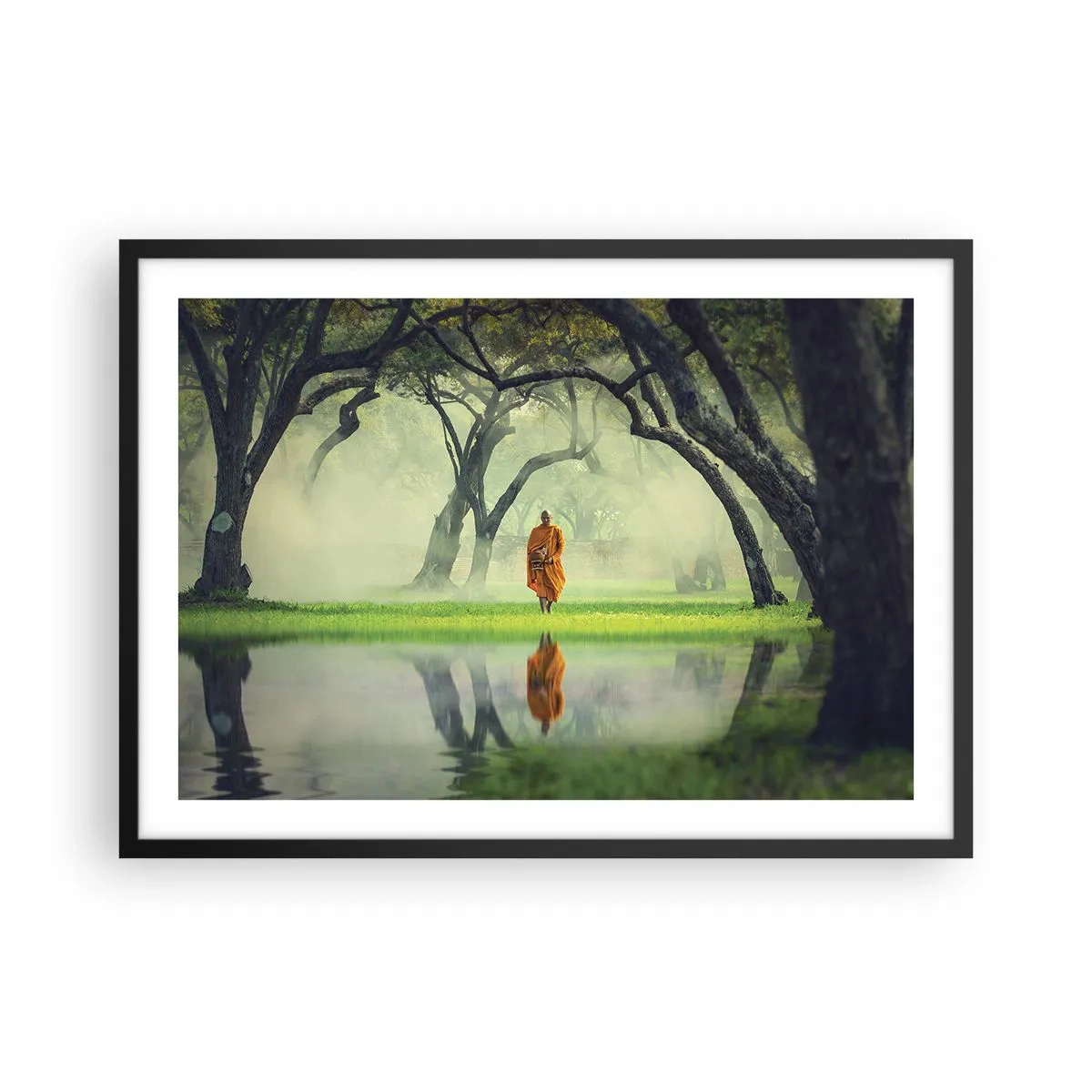 Poster in een zwarte lijst - Op weg naar verlichting - 70x50 cm