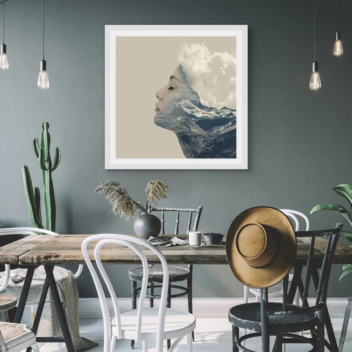 Poster in een witte lijst - De schoonheid van de elementen - 40x40 cm