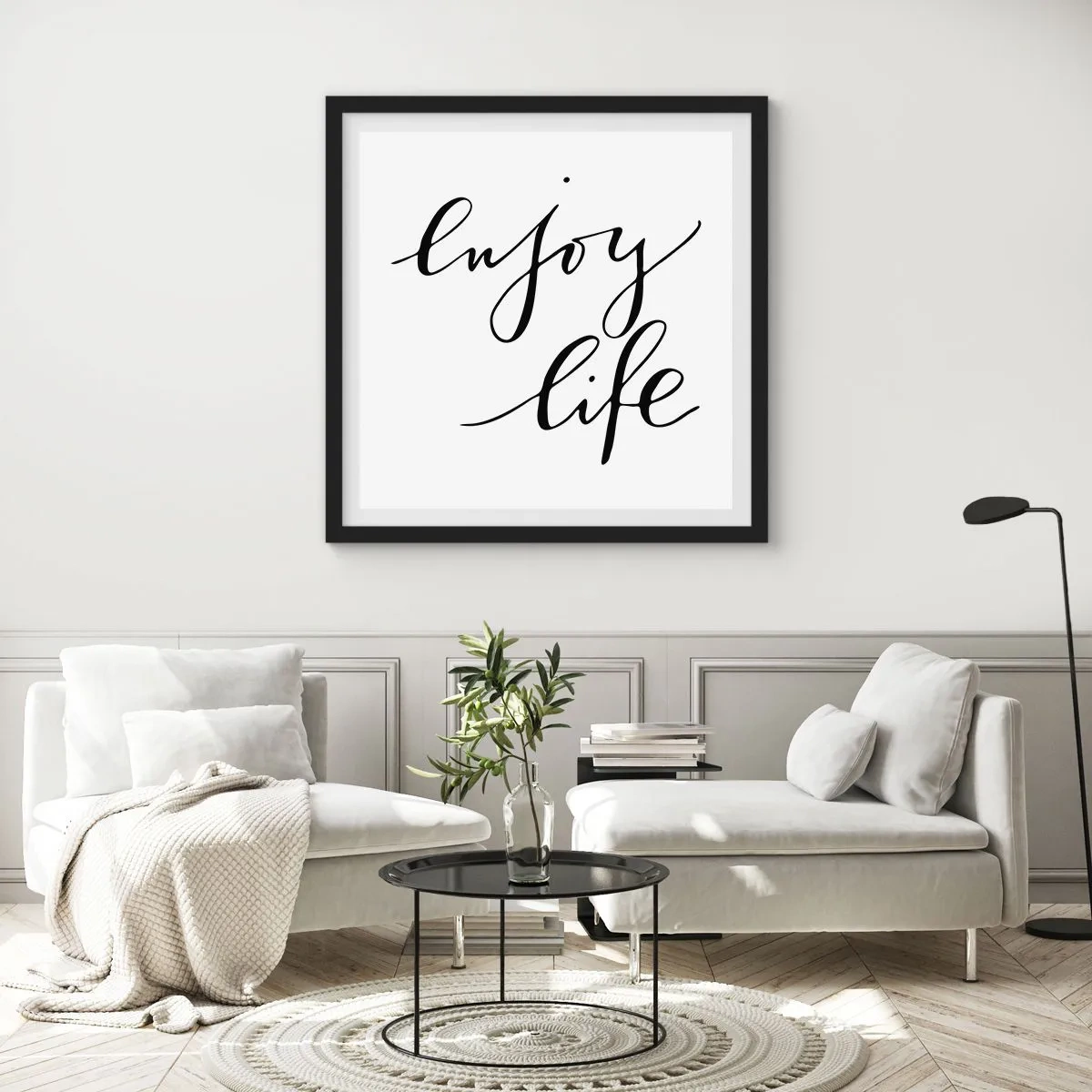 Poster in een zwarte lijst - Niets aan toe te voegen… - 40x40 cm