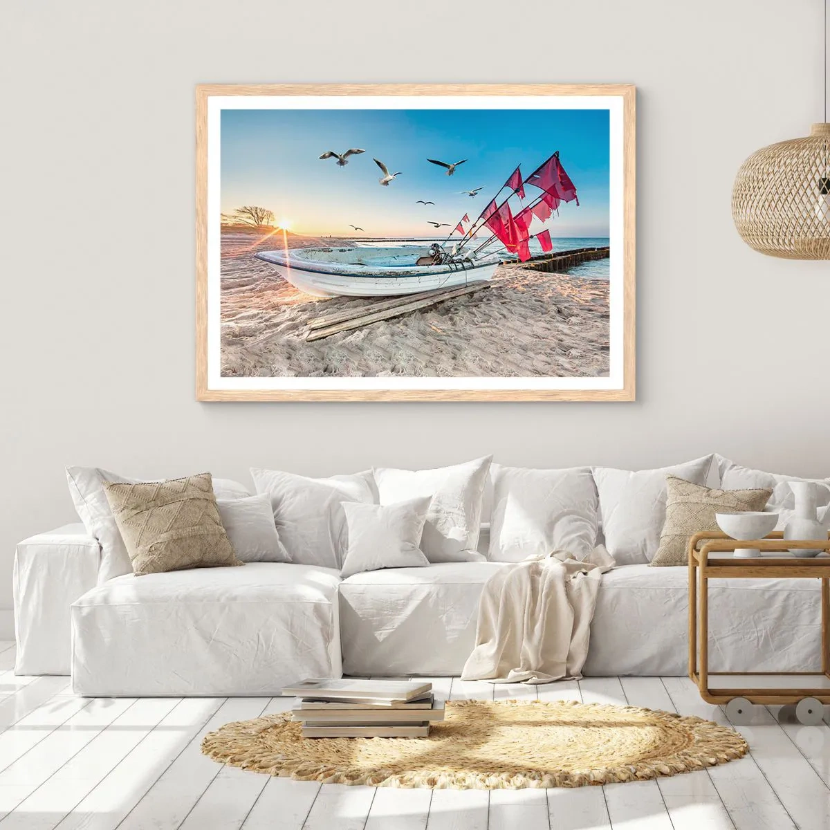 Een poster in een licht eiken lijst - Een welverdiende rust - 100x70 cm