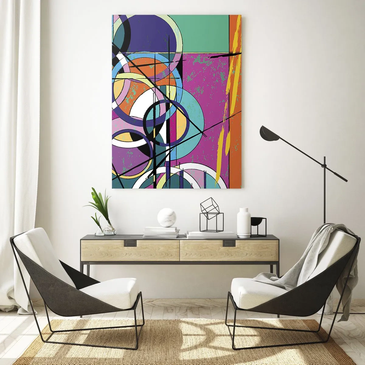 Schilderen op glas - Wiel voor wiel - 50x70 cm