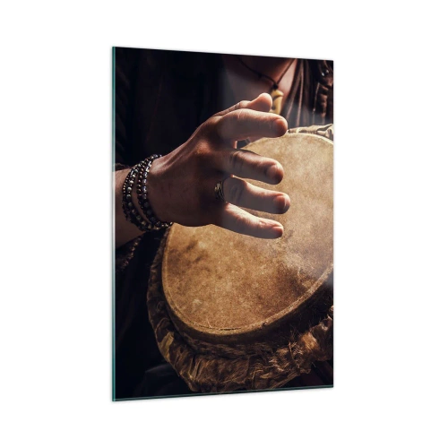 Schilderen op glas - Op het ritme van het hart - 50x70 cm