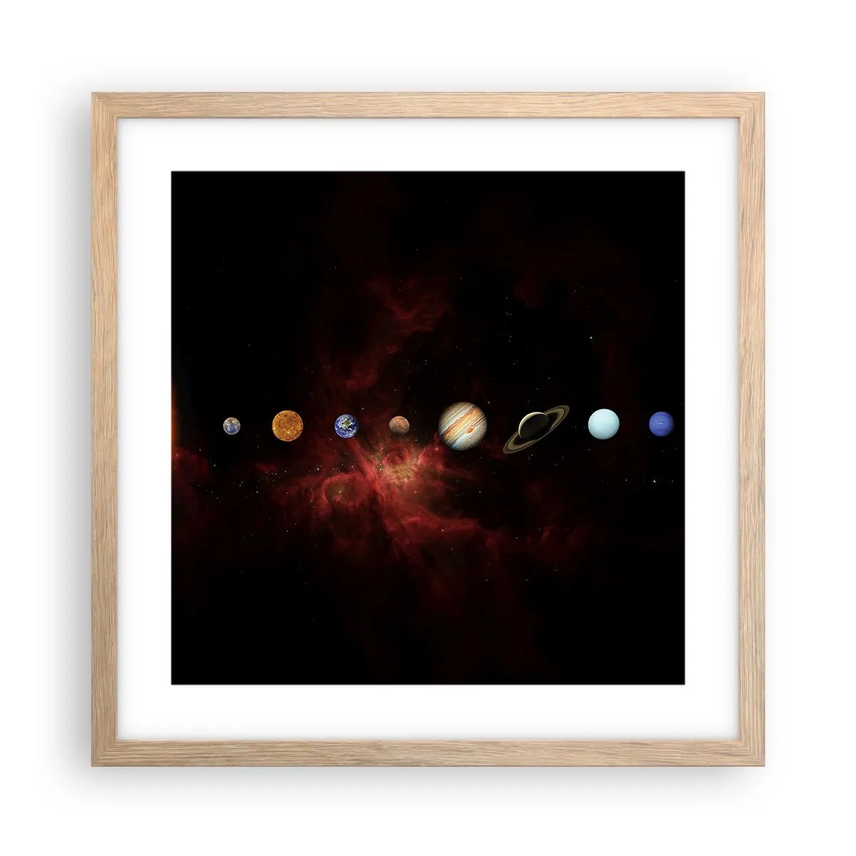 Een poster in een licht eiken lijst - Onze buurt - 40x40 cm