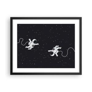 Poster in een zwarte lijst - Kosmische dans - 50x40 cm