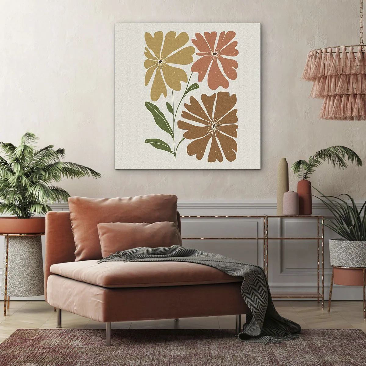 Schilderen op canvas - Natuur en geometrie - 30x30 cm