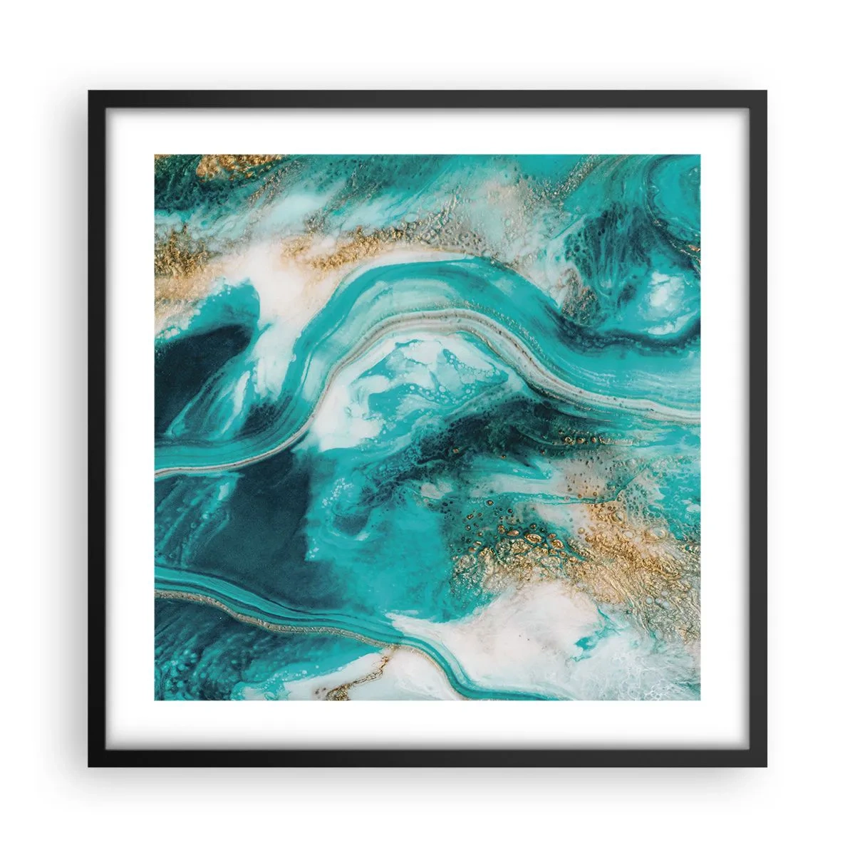 Poster in een zwarte lijst - De rivier van goud - 50x50 cm
