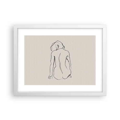 Poster in een witte lijst - Naakt meisje - 40x30 cm
