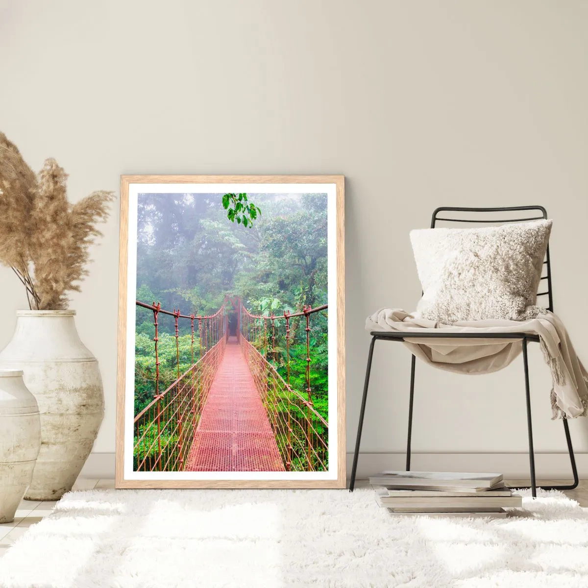 Een poster in een licht eiken lijst - Opgehangen over de kronen - 61x91 cm