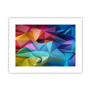 Poster - Regenboog origami - 40x30 cm