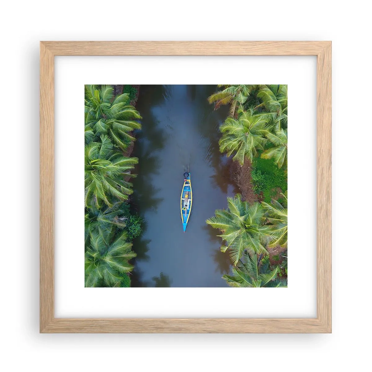 Een poster in een licht eiken lijst - Op een tropisch parcours - 30x30 cm