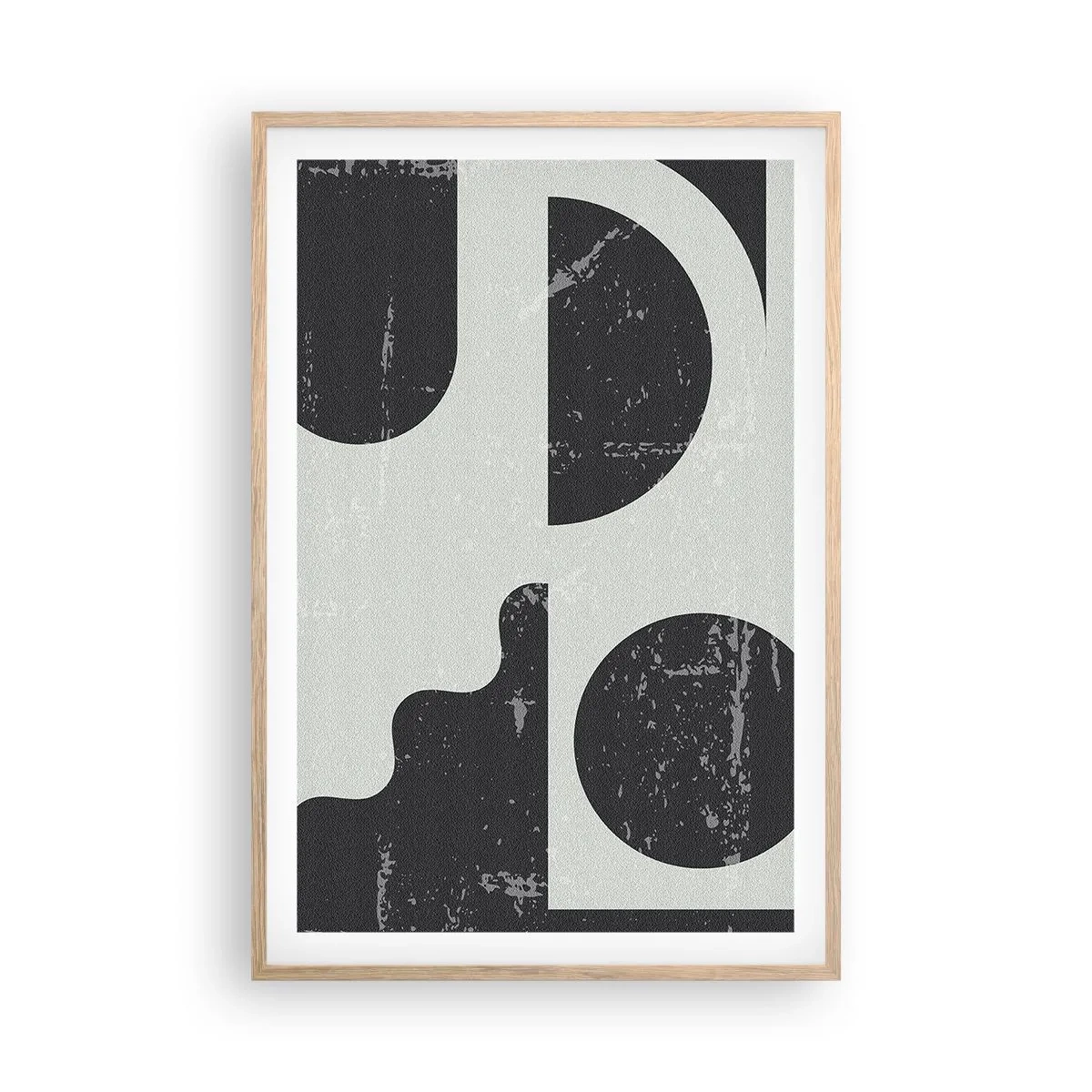 Een poster in een licht eiken lijst - Compositie boven en onder - 61x91 cm