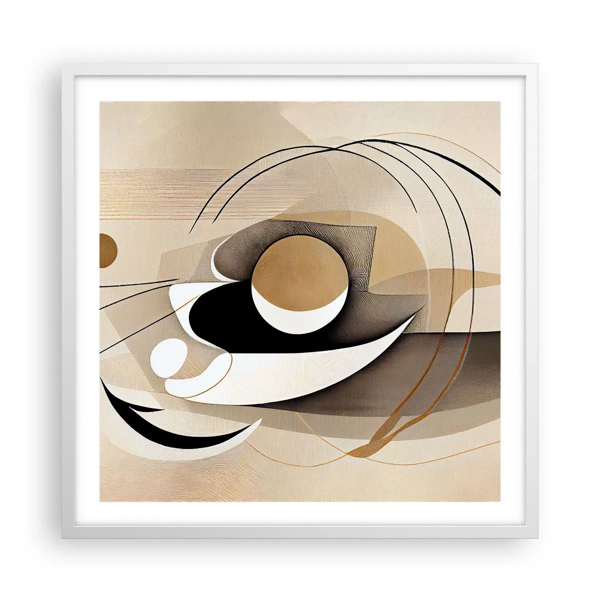 Poster in een witte lijst - Compositie: de essentie van de dingen - 60x60 cm