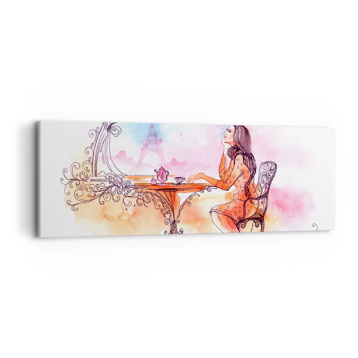 Schilderen op canvas - Parijse chic - 90x30 cm