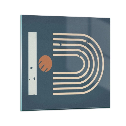 Schilderen op glas - Geometrie op de granaatappel - 60x60 cm