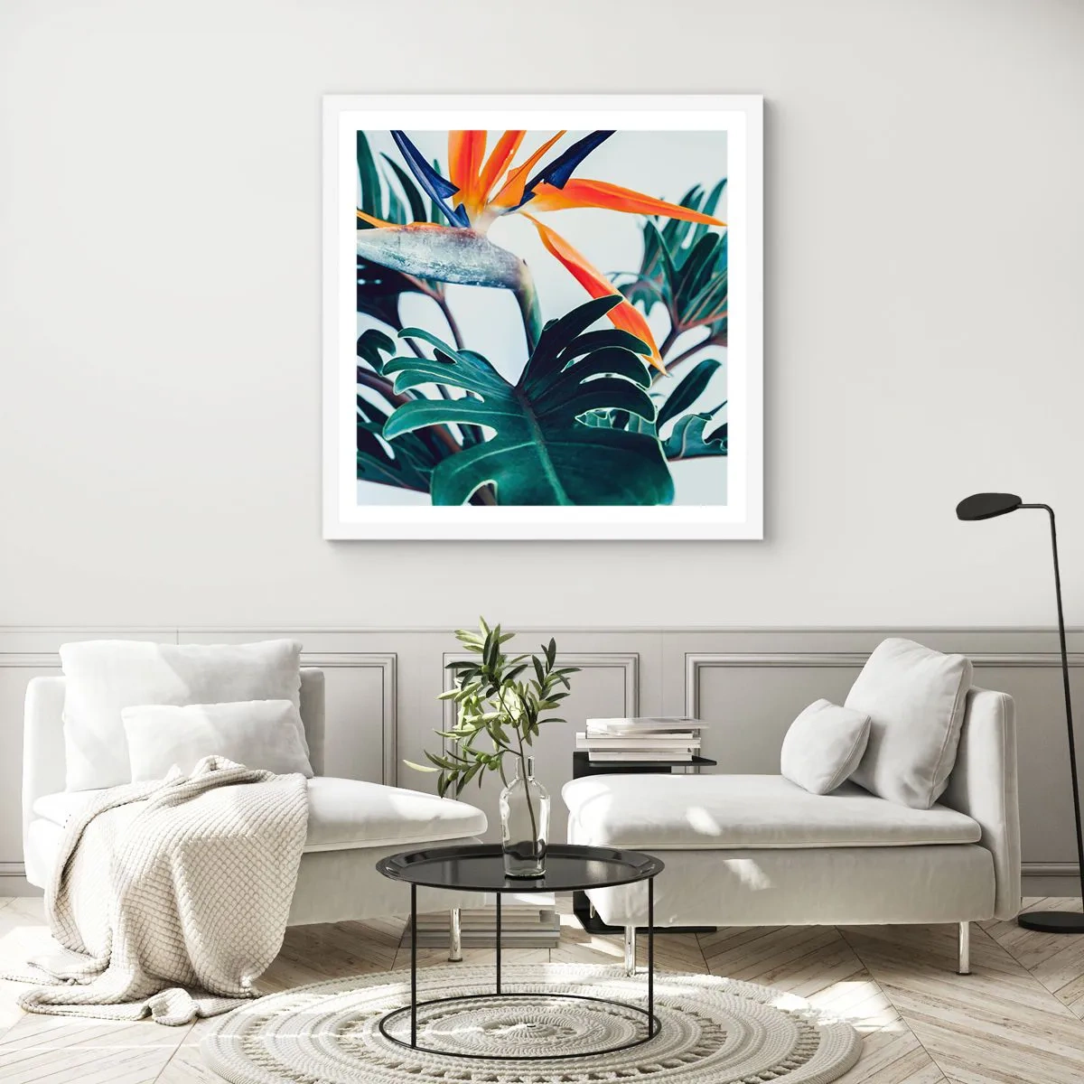 Poster in een witte lijst - Vogelstruik - 50x50 cm